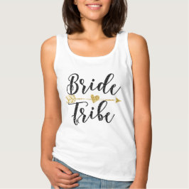 Bride Tribe Black en Golden Glitter Print Tanktop