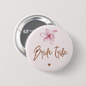Bride Tribe bloemenroze koperen vrijgezellenfeest  Ronde Button 5,7 Cm (Voorkant /achterkant)