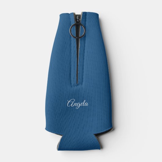 Bride Tribe Blue White Palm Tree Aangepast Flesjeskoeler (Achterkant)