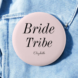 Bride Tribe Blush Pink Black Wedding Button