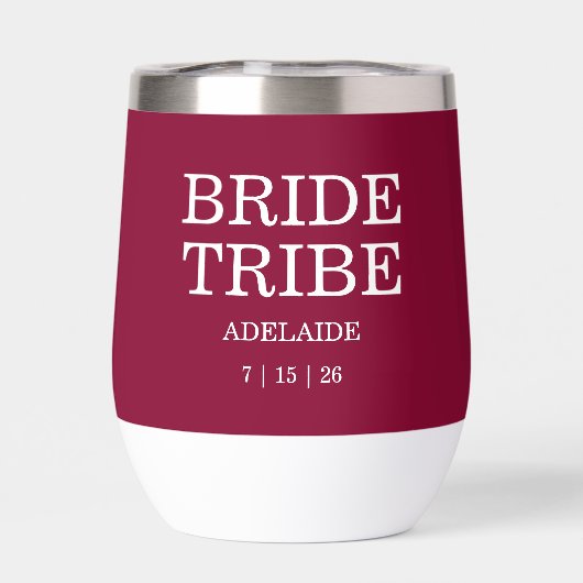 Bride Tribe Bridal Party Cranberry Red (Achterkant)