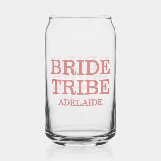 Bride Tribe Bridal Party Dusty Rose Blikvorm Glas (Voorkant)