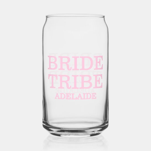 Bride Tribe Bridal Party Pink Blikvorm Glas (Voorkant)