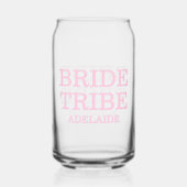 Bride Tribe Bridal Party Pink Blikvorm Glas (Achterkant)
