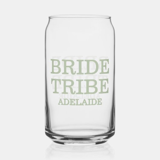 Bride Tribe Bridal Party Sage Green Blikvorm Glas (Voorkant)