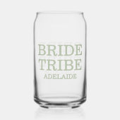 Bride Tribe Bridal Party Sage Green Blikvorm Glas (Achterkant)