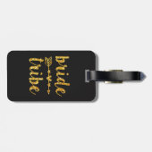 Bride Tribe Bridesmaid Glitter Gold label Bagagelabel (Achterkant horizontaal)
