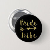 Bride Tribe Bridesmaid Gold Glitter Button (Voorkant /achterkant)