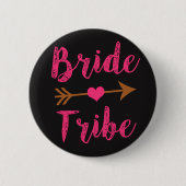 Bride Tribe Bridesmaid Roze Manusknopen Ronde Button 5,7 Cm (Voorkant)