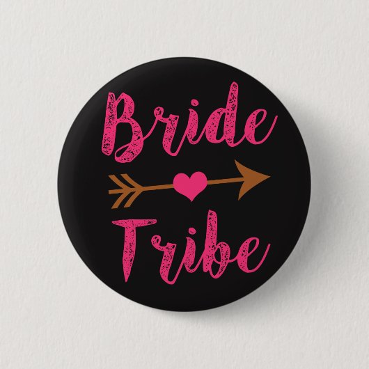 Bride Tribe Bridesmaid Roze Manusknopen Ronde Button 5,7 Cm (Voorkant)