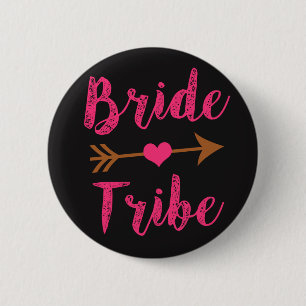 Bride Tribe Bridesmaid Roze Manusknopen Ronde Button 5,7 Cm