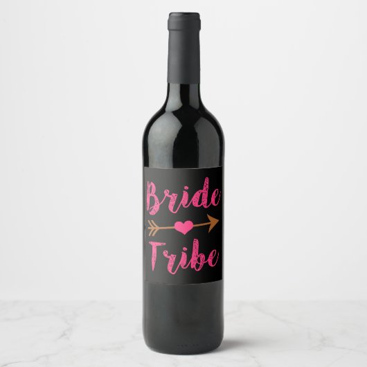 Bride Tribe Bruidsmeisje wijn flesetiketten Etiket (Voorkant)