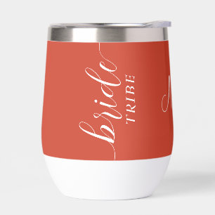 Bride Tribe Bruidsmeisjes Script Burnt Sinaasappel
