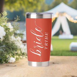 Bride Tribe Bruidsmeisjes Script Burnt Sinaasappel Geïsoleerde Drinkbeker