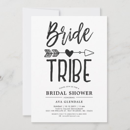 Bride Tribe | Bruiloftsscript Bruidsfeest Kaart (Voorkant)