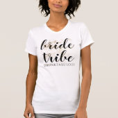 Bride Tribe | Chic Gold Bridal Bachelorette Party T-shirt (Voorkant)