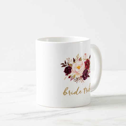Bride Tribe Coffee Mok - Floral, Rozen (Voorkant rechts)