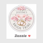 Bride Tribe custom floral paarse Sticker (Vel)