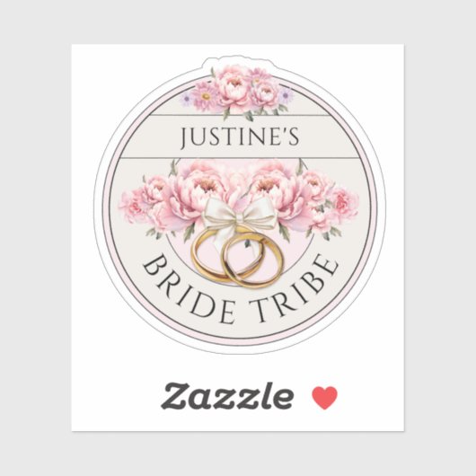 Bride Tribe custom floral paarse Sticker (Vel)