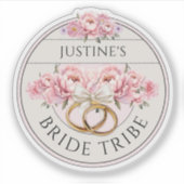 Bride Tribe custom floral paarse Sticker (Voorkant)