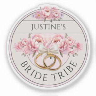 Bride Tribe custom floral paarse Sticker