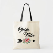 Bride Tribe Floral Arrow Tote Bag (Voorkant)