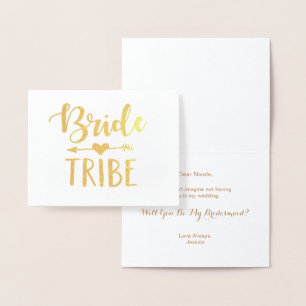 Bride Tribe Foil Card   Bent u mijn Bridesmaid? Folie Kaarten