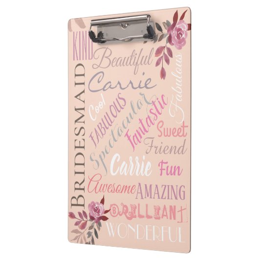 Bride Tribe Gepersonaliseerd Herfst Roos Goud Klembord (Links)