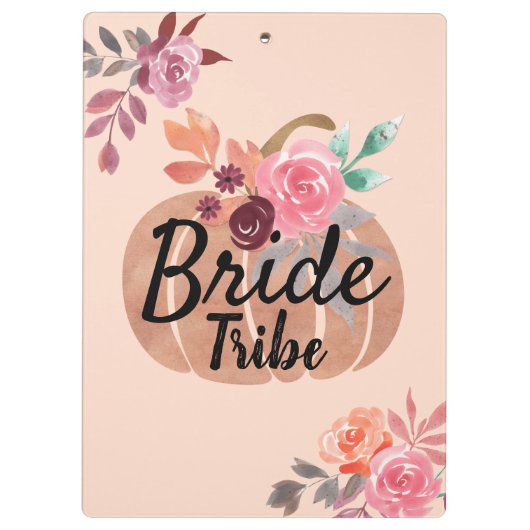 Bride Tribe Gepersonaliseerd Herfst Roos Goud Klembord (Achterkant)