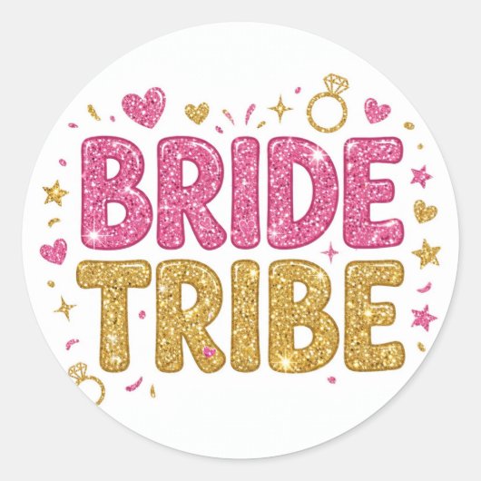 Bride Tribe Glitter Sticker (Voorkant)