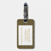 Bride Tribe Gold Date Heart Personalized Glitter Bagagelabel (Achterkant verticaal)