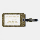 Bride Tribe Gold Date Heart Personalized Glitter Bagagelabel (Achterkant horizontaal)
