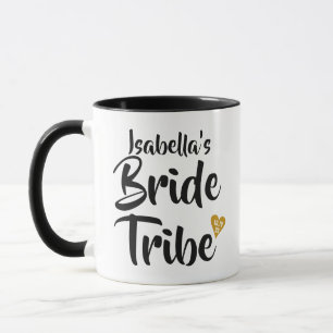 Bride Tribe Gold Date Heart Persoonlijk Mok