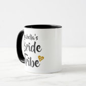 Bride Tribe Gold Date Heart Persoonlijk Mok (Voorkant links)