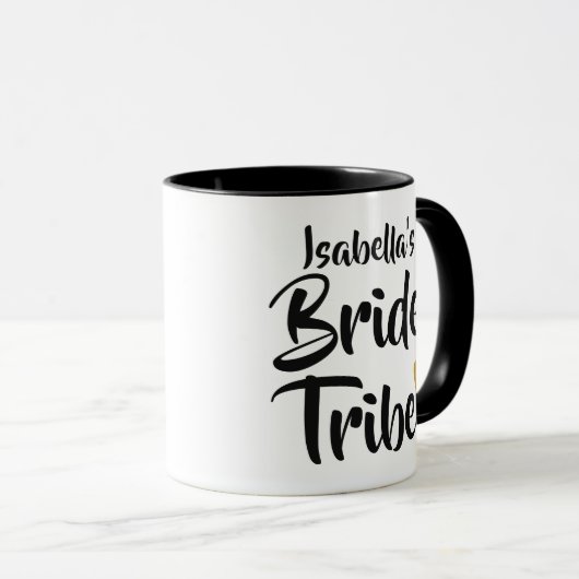 Bride Tribe Gold Date Heart Persoonlijk Mok (Voorkant rechts)