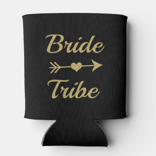 Bride Tribe Gold Glitter Bruidsmeisje koelbox Blikjeskoeler (Achterkant)
