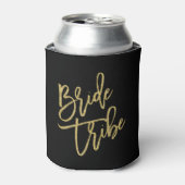 Bride Tribe Gold Glitter Script Blikjeskoeler (Blikje Voorkant)