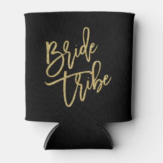 Bride Tribe Gold Glitter Script Blikjeskoeler (Voorkant)