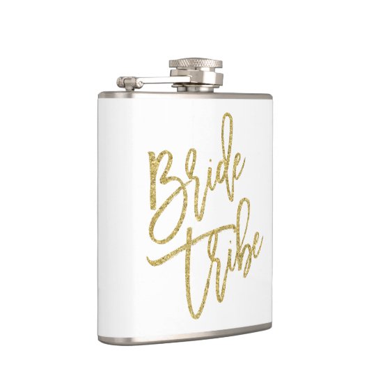 Bride Tribe Gold Glitter Script Heupfles (Rechts)