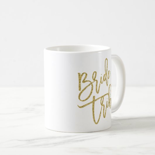 Bride Tribe Gold Glitter Script Koffiemok (Voorkant rechts)