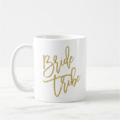 Bride Tribe Gold Glitter Script Koffiemok (Links)