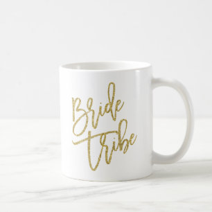 Bride Tribe Gold Glitter Script Koffiemok