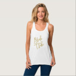 Bride Tribe Gold Glitter Script Tanktop<br><div class="desc"></div>