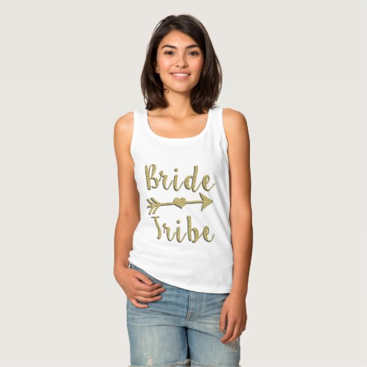 Bride Tribe Gold Glitter Tank (Volledige Voorkant)