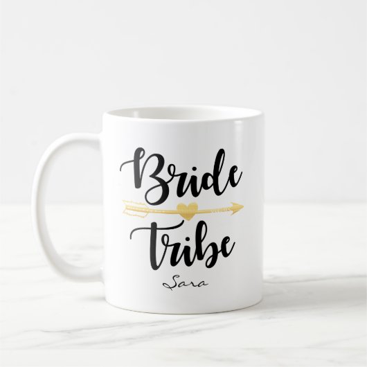 Bride Tribe Gold Wedding Custom-2 Koffiemok (Links)