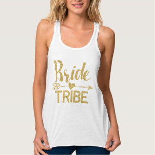 Bride Tribe Golden Glitter Print4 Tanktop