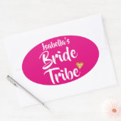 Bride Tribe Gouden Datum Hart Persoonlijk Ovale Sticker (Envelop)