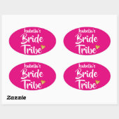 Bride Tribe Gouden Datum Hart Persoonlijk Ovale Sticker (Vel)