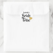 Bride Tribe Gouden Datum Hart Persoonlijk Ronde Sticker (Tas)