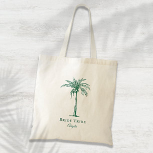 Bride Tribe Groen Tropische Palmboom Maatwerk Tote Bag